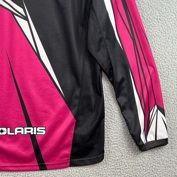 Polaris ORV Jersey Mens Large Pink Black Long Sleeve Mesh Sides Breathable - Picture 8 of 15